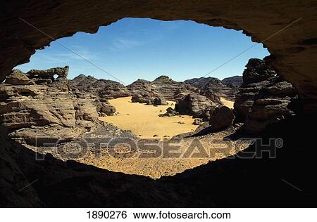 Stock Photograph - Natural Arch In Accacus Mountains. Fotosearch