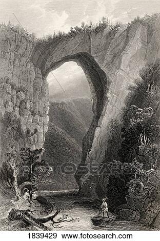 Stock Photo - Natural Bridge Virginia Usa From A 19Th Century Print Engraved By J C Armytage After W H Bartlett. Fotosearch