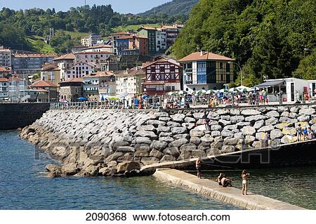 Stock Photo - Natural Pool In Mutriku, Basque Country, Spain. Fotosearch