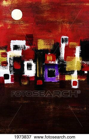 Navaho, Abstract Of Navaho Village And Sun (Acrylic Painting). View Large Photo Image Stock Photo - Navaho, Abstract Of Navaho Village And Sun (Acrylic Painting).. Fotosearch