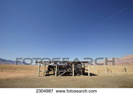 Stock Photo - Navajo Craft Selling Stall Near Marble Canyon; Arizona Usa. Fotosearch