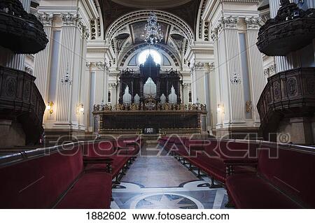 Stock Image - Nave At Basilica Of Our Lady Of The Pillar (Catedral-BasÃƒÆ’Ã‚Â­lica De Nuestra SeÃƒÆ’Ã‚Â±ora Del Pilar); Zaragoza, Spain. Fotosearch