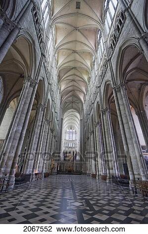 Stock Image - Nave Of Notre-Dame D'amiens Cathedral, Amiens, Somme, France. Fotosearch