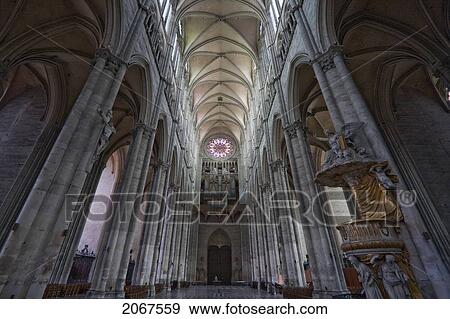 Nave Of Notre-Dame D'amiens Cathedral, Amiens, Somme, France View Large Photo Image Stock Photo - Nave Of Notre-Dame D'amiens Cathedral, Amiens, Somme, France. Fotosearch