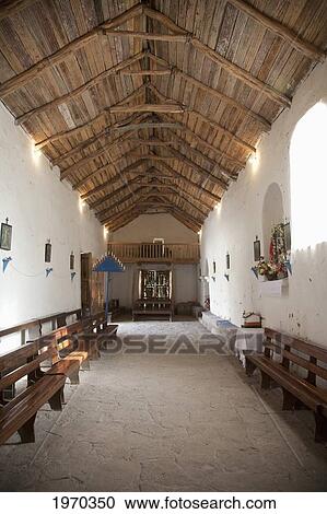Nave With A Cactus Wood Ceiling Of The San Francisco De Chiu Chiu Church, Antofagasta Region, Chile View Large Photo Image Stock Image - Nave With A Cactus Wood Ceiling Of The San Francisco De Chiu Chiu Church, Antofagasta Region, Chile. Fotosearch