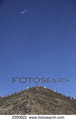 Stock Image - Near Mexico City; Mexico, Teotihuacan Archeological Site, Pyramid Of The Sun. Fotosearch