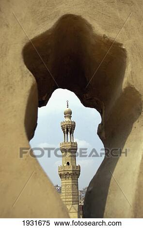 Stock Photography - Nearby Minaret Viewed From Roof Of Ibn Tulun Mosque, Cairo, Egypt; Cairo, Egypt. Fotosearch