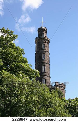 Stock Photo - Nelson Monument, Carlton Hill, Edinburgh, Scotland, Uk, Europe. Fotosearch