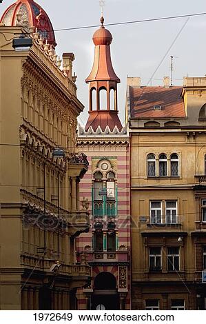 Stock Photo - Neo-Moorish Building, Prague, Czech Republic. Fotosearch