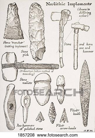 Neolithic Implements From The Book The Outline Of History By H G Wells Volume 1 Published 1920 Stock Photo 1857208 Fotosearch