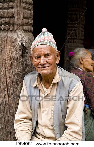 Stock Image - Nepal, Kathmandu, Bhaktapur, Local Hindu Working Man.. Fotosearch