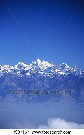 Nepal, Snowcapped central Himalayas above cloud line; Nagarkot View Large Photo Image Stock Photo - Nepal, Snowcapped central Himalayas above cloud line; Nagarkot. Fotosearch
