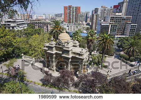 Neptune Fountain at the Alameda entrance of Santa Lucia Hill, Santiago, Metropolitan Region, Chile View Large Photo Image Stock Photo - Neptune Fountain at the Alameda entrance of Santa Lucia Hill, Santiago, Metropolitan Region, Chile. Fotosearch