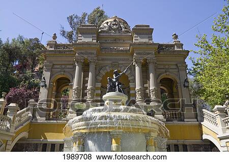 Neptune Fountain at the Alameda entrance of Santa Lucia hill, Santiago, Metropolitan Region, Chile View Large Photo Image Stock Photo - Neptune Fountain at the Alameda entrance of Santa Lucia hill, Santiago, Metropolitan Region, Chile. Fotosearch