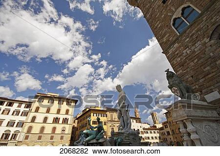 Neptune Statue In Piazza Della Signoria; Florence Italy View Large Photo Image Stock Image - Neptune Statue In Piazza Della Signoria; Florence Italy. Fotosearch