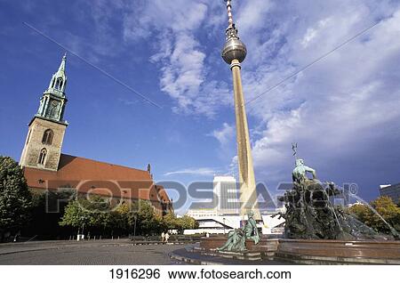Neptune Tower And Berliner Dom á View Large Photo Image Stock Photograph - Neptune Tower And Berliner Dom á. Fotosearch