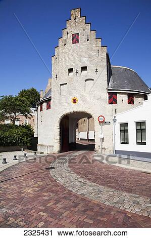Stock Image - Netherlands, Zealand, Structure at town entrance; Zierikzee. Fotosearch
