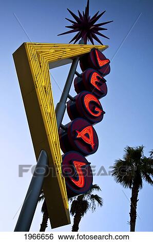 Nevada, Las Vegas, Neon Vegas Sign. View Large Photo Image Stock Photograph - Nevada, Las Vegas, Neon Vegas Sign.. Fotosearch