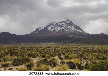 Stock Image - Nevado Sajama, Sajama National Park, Oruro Department, Bolivia. Fotosearch