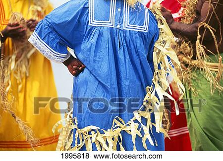Stock Photo - New Caledonia, Lifou Island, Torso Of Native People In Traditional Dress. Fotosearch