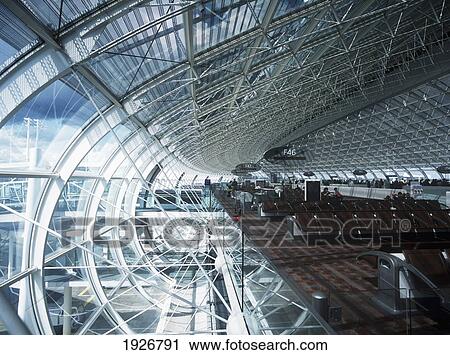 Stock Image - New Departure Lounge, Charles De Gaulle Airport, Modern Architecture. Fotosearch