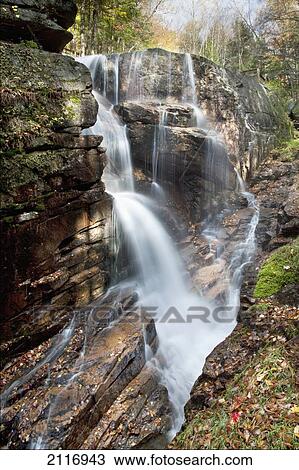 New England, New Hampshire, White Mountains, Sabbaday Falls, A forest waterfall. View Large Photo Image Stock Image - New England, New Hampshire, White Mountains, Sabbaday Falls, A forest waterfall.. Fotosearch