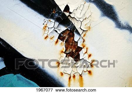 Stock Photo - New Mexico, Abstract Of Graffiti On Old Wall.. Fotosearch