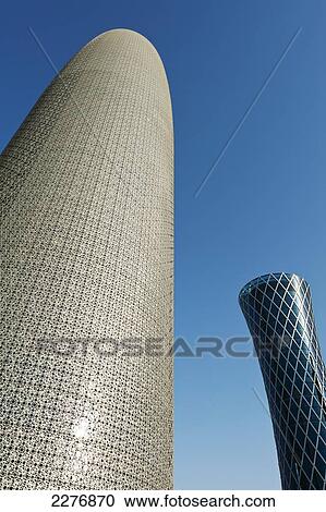 Stock Image - New office buildings; Doha, Qatar. Fotosearch