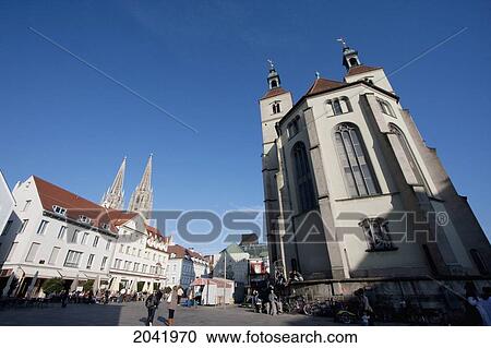 New Parish Church On Neupfarrplatz, Regensburg, Bavaria, Germany View Large Photo Image Stock Image - New Parish Church On Neupfarrplatz, Regensburg, Bavaria, Germany. Fotosearch