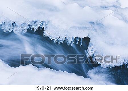 New York, Ithaca, Long Exposure Of Partially Frozen Stream View Large Photo Image Stock Image - New York, Ithaca, Long Exposure Of Partially Frozen Stream. Fotosearch
