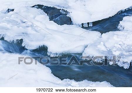 New York, Ithaca, Long Exposure Of Partially Frozen Stream View Large Photo Image Stock Image - New York, Ithaca, Long Exposure Of Partially Frozen Stream. Fotosearch