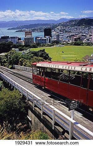Stock Image - New Zealand, Cable Car; Wellington. Fotosearch