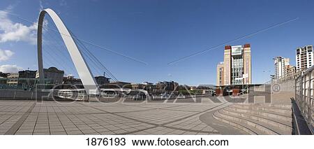 Newcastle, Northumberland, England; A White Arch On A Bridge View Large Photo Image Stock Image - Newcastle, Northumberland, England; A White Arch On A Bridge. Fotosearch