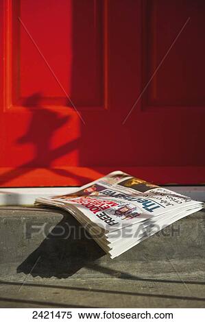 Newspaper on the front step, Primrose Hill; London, England View Large Photo Image Stock Photography - Newspaper on the front step, Primrose Hill; London, England. Fotosearch