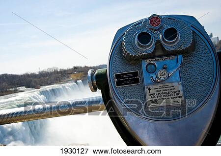 Stock Photo - Niagara Falls As Seen From Usa, Ontario And New York Border, Canada And United States Of America. Fotosearch