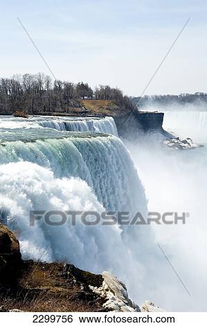 Niagara Falls As Seen From Usa, Ontario And New York Border, Canada And United States Of America View Large Photo Image Stock Photograph - Niagara Falls As Seen From Usa, Ontario And New York Border, Canada And United States Of America. Fotosearch