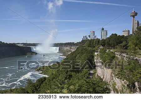 Niagara Falls With Hotels, Skylon Tower, Niagara River And Casino; Niagara Falls, Ontario, Canada View Large Photo Image Stock Image - Niagara Falls With Hotels, Skylon Tower, Niagara River And Casino; Niagara Falls, Ontario, Canada. Fotosearch