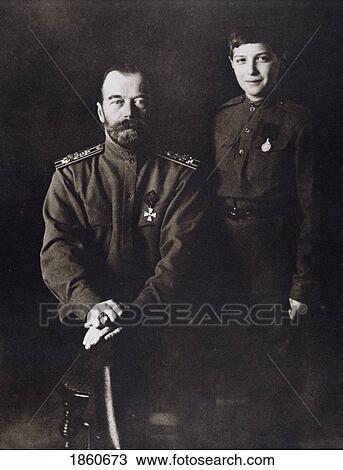 Nicholas Ii Last Emperor Of Russia 1868 To 1918 With His Son Alexis 1904 To 1918 Photograph From L Illustration Magazine 1916 View Large Photo Image Stock Image - Nicholas Ii Last Emperor Of Russia 1868 To 1918 With His Son Alexis 1904 To 1918 Photograph From L Illustration Magazine 1916. Fotosearch