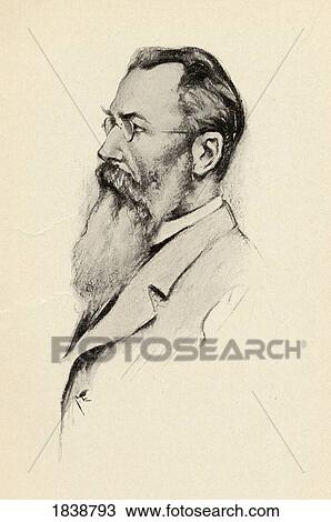 Stock Image - Nicholas Rimsky-Korsakoff, 1844-1908. Russian Composer. Portrait By Chase Emerson. American Artist 1874-1922. Fotosearch