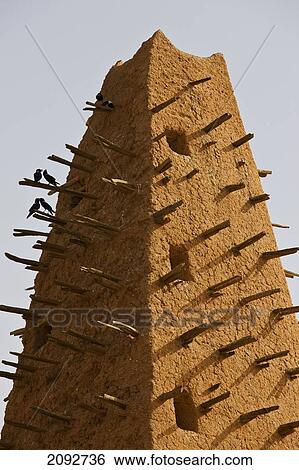 Niger, Sahara Desert, Agadez Region, Close up view of Agadez Grand Mosque minaret; Agadez View Large Photo Image Stock Photograph - Niger, Sahara Desert, Agadez Region, Close up view of Agadez Grand Mosque minaret; Agadez. Fotosearch