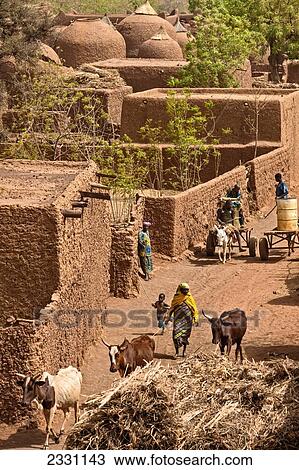 Niger, Tahoa Region, from rooftop of its World famours Friday Mosque built 1962-1982 by Master builder El Hadji Falke Barmou; Yaama Village, Aerial view of Yaama Village View Large Photo Image Stock Image - Niger, Tahoa Region, from rooftop of its World famours Friday Mosque built 1962-1982 by Master builder El Hadji Falke Barmou; Yaama Village, Aerial view of Yaama Village. Fotosearch
