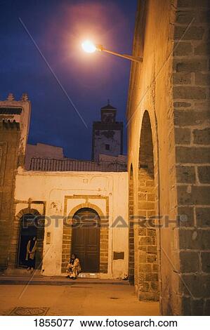 Stock Photo - Night In The City, Essaouira, Morocco. Fotosearch