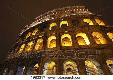 Night Lights Of The Colosseum; Rome Lazio Italy View Large Photo Image Stock Photo - Night Lights Of The Colosseum; Rome Lazio Italy. Fotosearch