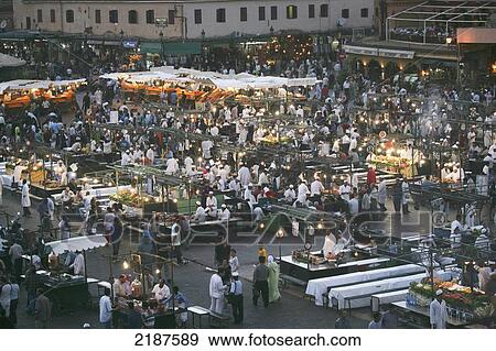 Night Market In Djemaa El-Fna Marrakesh Morocco View Large Photo Image Stock Photo - Night Market In Djemaa El-Fna Marrakesh Morocco. Fotosearch