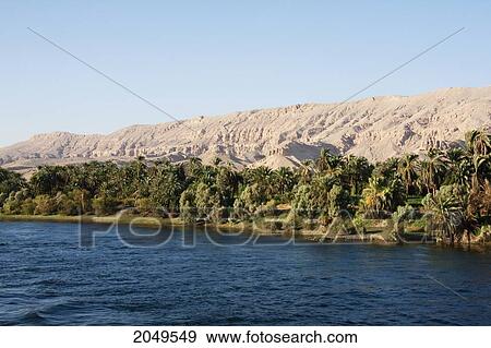Nile River Between Luxor And Esna, Qina, Egypt View Large Photo Image Stock Photo - Nile River Between Luxor And Esna, Qina, Egypt. Fotosearch