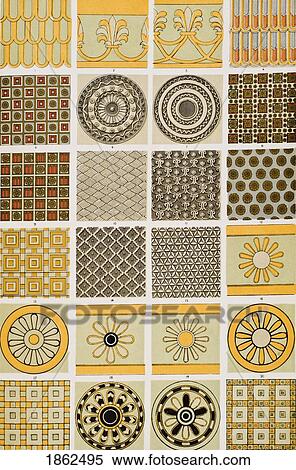 Stock Photography - Nineveh & Persia No 2 Plate Xiii From The Grammar Of Ornament By Owen Jones Published By Day & Son London 1865. Fotosearch