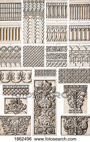Stock Photograph - Nineveh & Persia No 3 Plate Xiv From The Grammar Of Ornament By Owen Jones Published By Day & Son London 1865. Fotosearch
