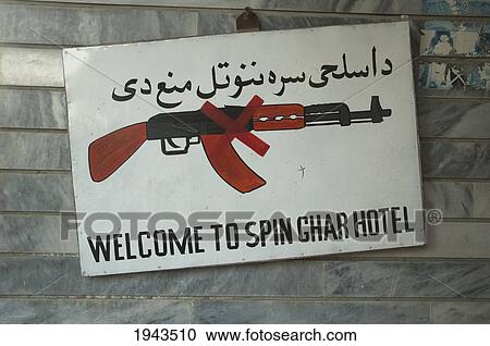 No Guns Sign At The Spinghar Hotel In Jalalabad, Nangarhar Province, Afghanistan View Large Photo Image Stock Image - No Guns Sign At The Spinghar Hotel In Jalalabad, Nangarhar Province, Afghanistan. Fotosearch