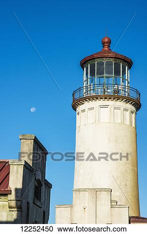 Stock Image - North Head Lighthouse is located at Cape Disappointment State Park; Ilwaco, Washington, United States of America. Fotosearch