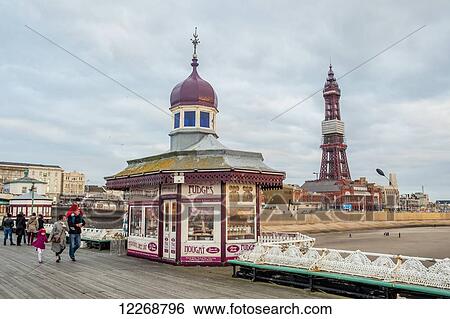 North Pier; Blackpool, Lancashire, England View Large Photo Image Stock Photograph - North Pier; Blackpool, Lancashire, England. Fotosearch